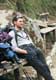 Luis on trailside bench