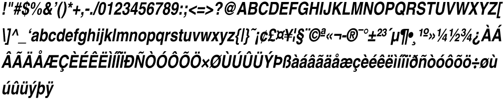 Helvetica-Narrow-BoldOblique