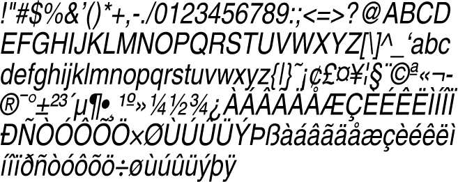 Helvetica-Narrow-Oblique