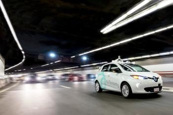 photo of nuTonomy's car on a highway